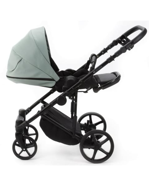 Детская коляска Adamex Zico Deluxe New 2 в 1 ZN-SA20 (СЕРО-ЗЕЛЕНАЯ КОЖА)