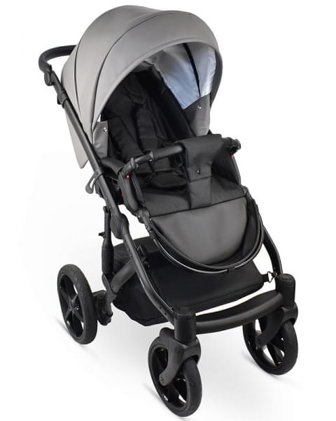 Детская коляска Bexa Ideal Eco 2 в 1 IE05 черный+св.серая кожа