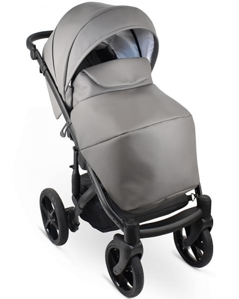 Детская коляска Bexa Ideal Eco 2 в 1 IE05 черный+св.серая кожа