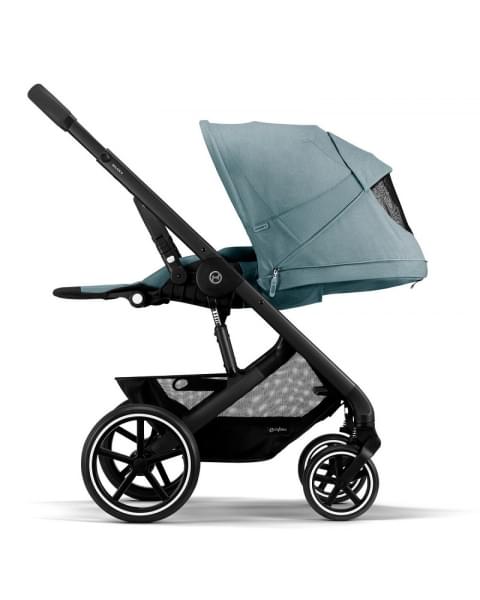 Детская коляска Cybex Balios S Lux BLK Aton B2 i-Size 3 в 1 Sky Blue с дождевиком/Volcano Black