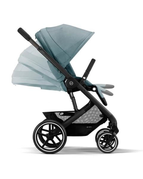 Детская коляска Cybex Balios S Lux BLK Aton B2 i-Size 3 в 1 Sky Blue с дождевиком/Volcano Black