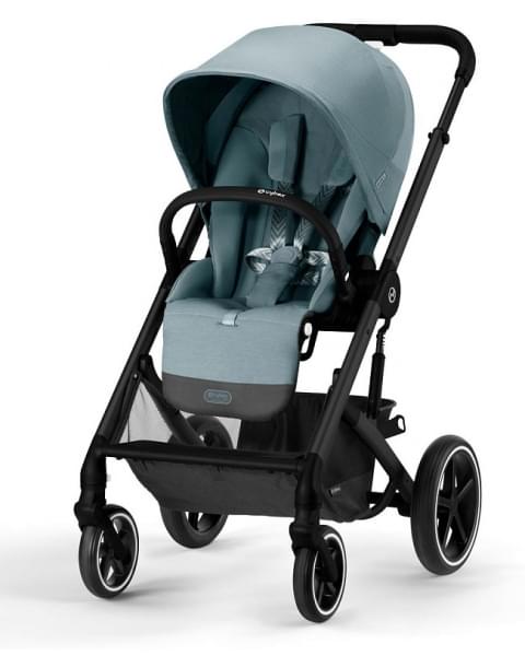 Детская коляска Cybex Balios S Lux BLK Aton B2 i-Size 3 в 1 Sky Blue с дождевиком/Volcano Black