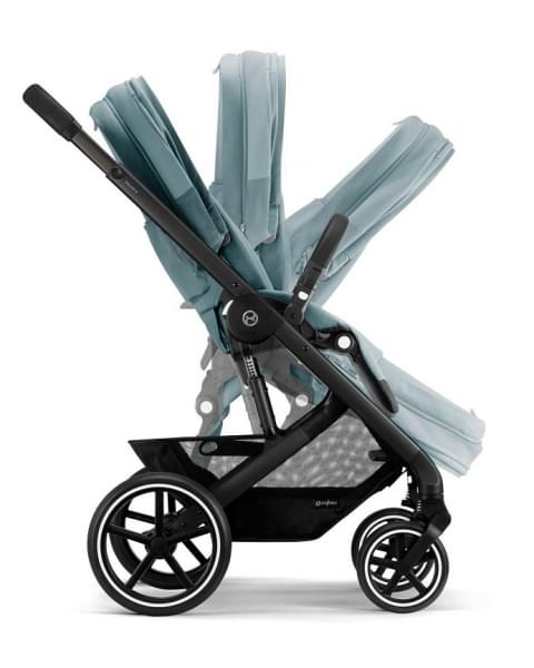 Детская коляска Cybex Balios S Lux BLK Aton B2 i-Size 3 в 1 Sky Blue с дождевиком/Volcano Black