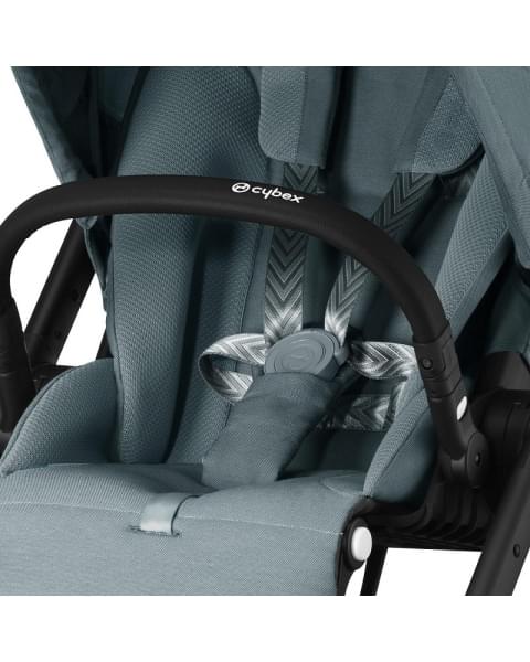 Детская коляска Cybex Balios S Lux BLK Aton B2 i-Size 3 в 1 Sky Blue с дождевиком/Volcano Black
