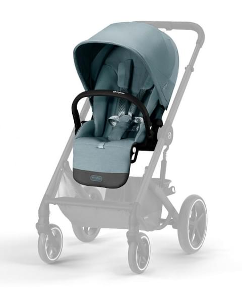 Детская коляска Cybex Balios S Lux BLK Aton B2 i-Size 3 в 1 Sky Blue с дождевиком/Volcano Black