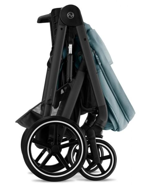 Детская коляска Cybex Balios S Lux BLK Aton B2 i-Size 3 в 1 Sky Blue с дождевиком/Volcano Black