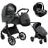 Детская коляска Pituso Mayla Lux 3 в 1 с автокреслом Baesa Dark Grey
