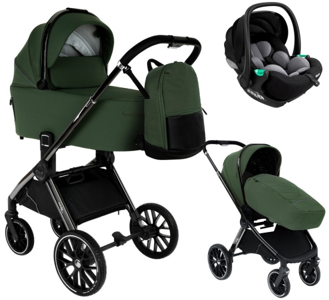 Детская коляска Pituso Mayla Luxury 3 в 1 с автокреслом Baesa Forest Green