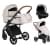 Детская коляска Roan Bass Next Кожа 3 в 1 с автокреслом Tutis Elo Lux EduSky Black RN084/1 Island Stone /Black