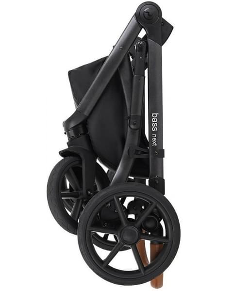 Детская коляска Roan Bass Next Кожа 3 в 1 с автокреслом Tutis Elo Lux EduSky Black RN084/1 Island Stone /Black