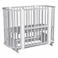 Детская кровать-трансформер Pituso Asti 5 в 1 (маятник поперечный), Серый / Белый