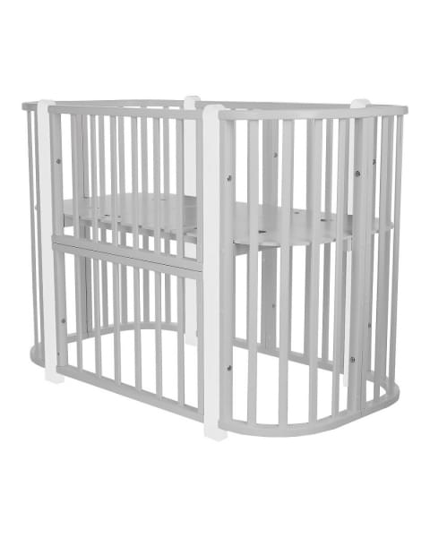 Детская кровать-трансформер Pituso Asti 5 в 1 (маятник поперечный), Серый / Белый