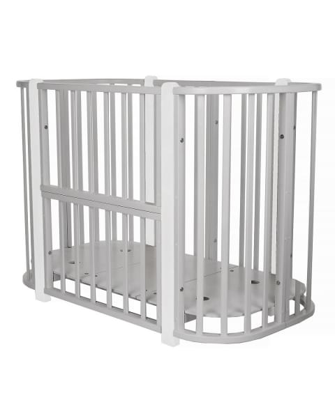 Детская кровать-трансформер Pituso Asti 5 в 1 (маятник поперечный), Серый / Белый