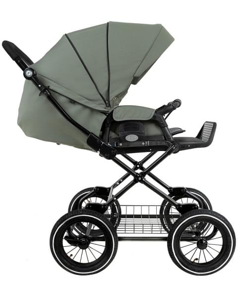 Детская коляска Roan Bass Next Classic 2.0 d12 3 в 1 с автокреслом Tutis Elo Lux EduSky Black BNC/82/2 Sage Green/Black/руч.Black