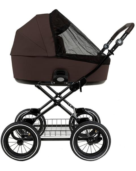 Детская коляска Roan Bass Next Classic 2.0 d12 3 в 1 с автокреслом Tutis Elo Lux EduSky Black BNC/83/2 Turkish Coffe/Black/руч.Cappuccino