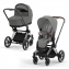 Коляска 2 в 1 Cybex Priam IV Platinum Collection шасси Chrome Brown, Mirage Grey (Серый)