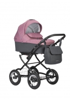 Коляска 2 в 1 Indigo Charlotte Sity Classic 12, Cs 07 (Темно-серый + Темно-розовый)
