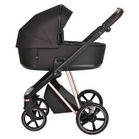 Коляска 2 в 1 Roan Sol Lux, Choco шасси Rose Gold (Черный)