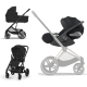 Коляска 3 в 1 Cybex Balios S Lux BLK 2025, Moon Black с дождевиком + Автокресло Cloud T цвет Sepia Black