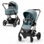 Коляска 3 в 1 Cybex Balios S Lux New 2023 шасси Taupe, Sky Blue (Голубой / шасси Серый / с дождевиком)