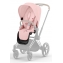 Коляска 3 в 1 Cybex Priam IV Chrome Brown и автокресло Aton B2 i-Size Steel Grey Peach Pink