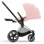 Коляска 3 в 1 Cybex Priam IV Chrome Brown и автокресло Aton B2 i-Size Steel Grey Peach Pink