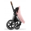 Коляска 3 в 1 Cybex Priam IV Chrome Brown и автокресло Aton B2 i-Size Steel Grey Peach Pink