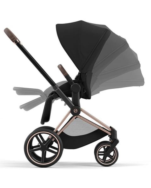 Коляска 3 в 1 Cybex Priam IV Rosegold и автокресло Aton B2 i-Size Sepia Black/Volcano Black