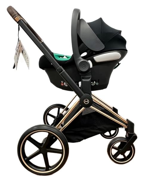 Коляска 3 в 1 Cybex Priam IV Rosegold и автокресло Aton B2 i-Size Sepia Black/Volcano Black