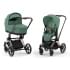 Коляска 3 в 1 Cybex Priam IV Rosegold и автокресло Cloud G i-Size Ocean Blue Plus Leaf Green