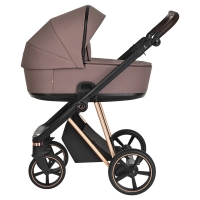 Коляска 3 в 1 Roan Sol Luxury, Cocoa шасси Rose Gold (Коричневый)