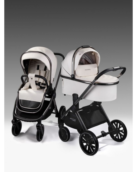 Коляска 3в1 AmaroBaby Motus Premium Ecco Молочный