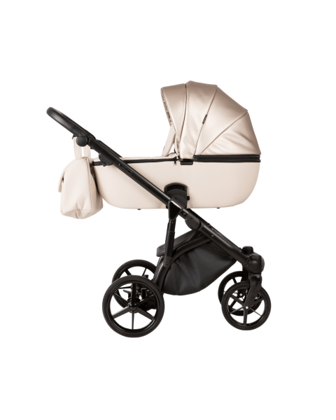 Детская коляска Adamex Nola Deluxe 3 в 1 N-SD10 (СВ.БЕЖ КОЖА + БЕЖ.ПЕРЛ.КОЖА)