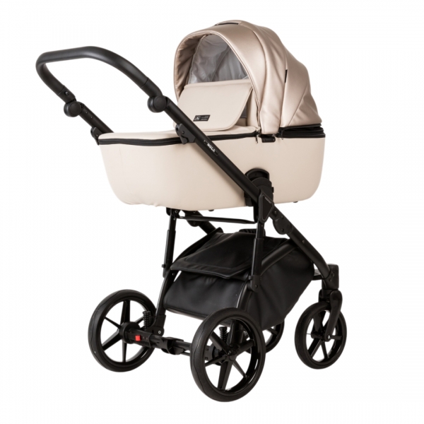 Детская коляска Adamex Nola Deluxe 3 в 1 N-SD10 (СВ.БЕЖ КОЖА + БЕЖ.ПЕРЛ.КОЖА)