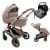 Коляска Agex Prima Pro 3 в 1 с автокреслом i-Safe Grey Beige (Бежевый)