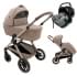 Коляска Agex Prima Pro 3 в 1 с автокреслом i-Safe Grey Beige (Бежевый)