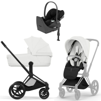 Коляска 4 в 1 Cybex Priam V Matt Black Style Off White + Cloud T Sepia Black Base T