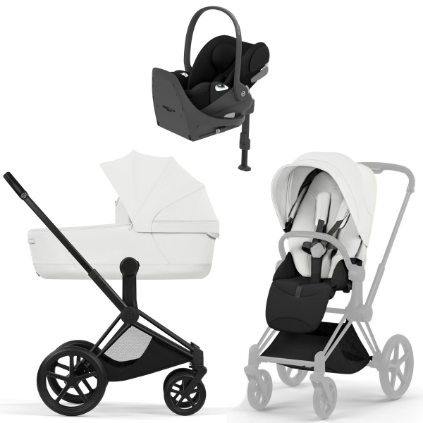 Коляска 4 в 1 Cybex Priam V Matt Black Style Off White + Cloud T Sepia Black Base T