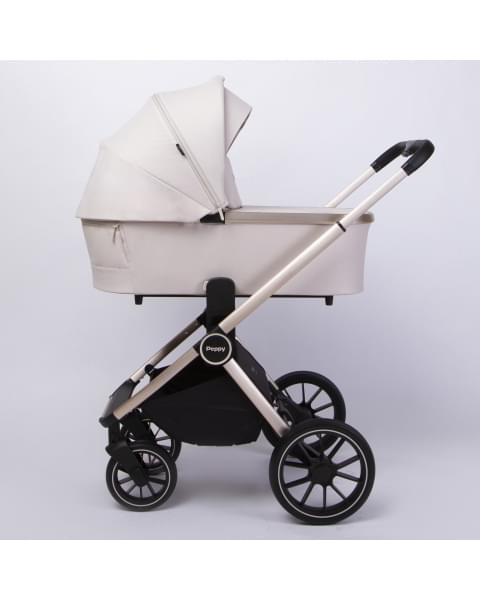Коляска детская Peppy Monaco 2 в 1 GP Beige (бежевый), рама беж, шлифованный алюминий