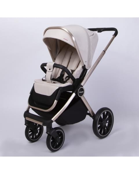 Коляска детская Peppy Monaco 2 в 1 GP Beige (бежевый), рама беж, шлифованный алюминий