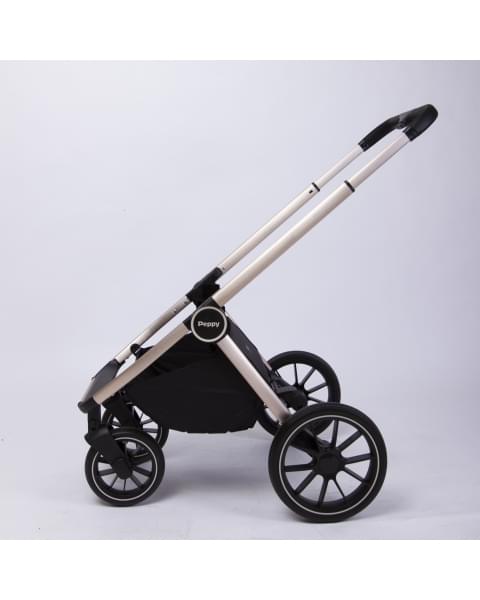 Коляска детская Peppy Monaco 2 в 1 GP Beige (бежевый), рама беж, шлифованный алюминий