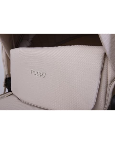 Коляска детская Peppy Monaco 2 в 1 GP Beige (бежевый), рама беж, шлифованный алюминий