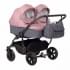 Коляска для двойни 2 в 1 Indigo Charlotte Sity Duo, Cs 07 (Темно-серый + Темно-розовый)