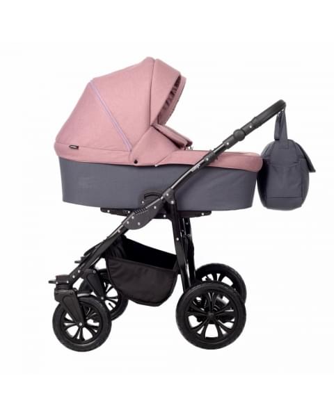 Коляска для двойни 2 в 1 Indigo Charlotte Sity Duo, Cs 07 (Темно-серый + Темно-розовый)