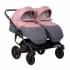 Коляска для двойни 2 в 1 Indigo Charlotte Sity Duo, Cs 07 (Темно-серый + Темно-розовый)