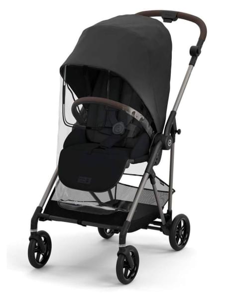 Коляска прогулочная Cybex Melio (с дождевиком), Magic Black (Черный)