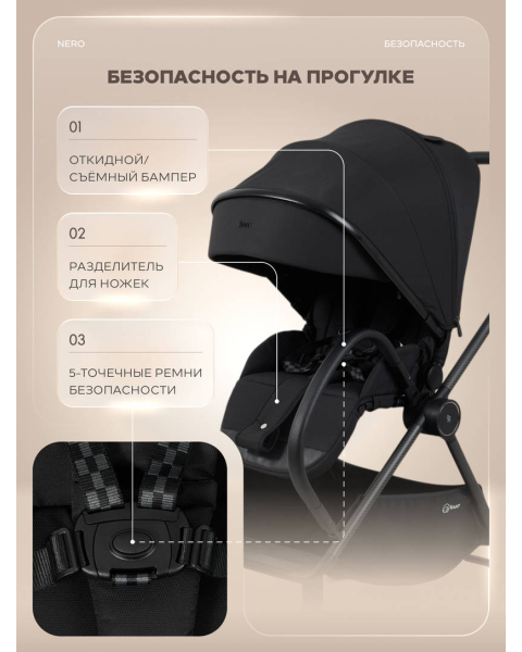 Коляска прогулочная Rant Nero Carbon Black