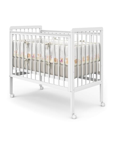 Кровать детская Pituso TINY (лайт) автостенка/колесо Белая аляска