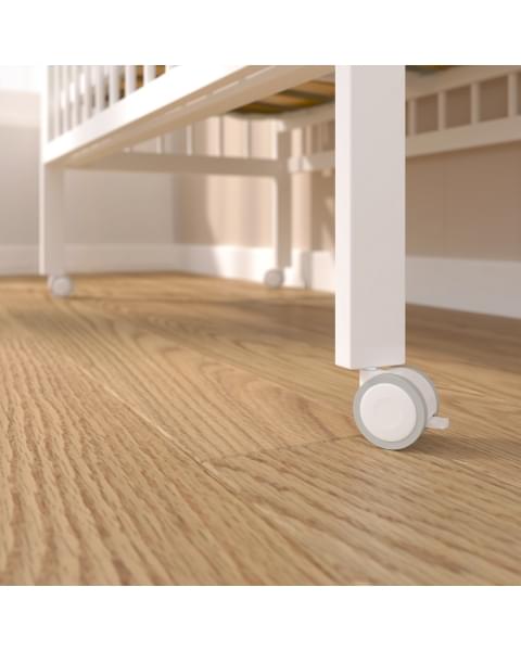 Кровать детская Pituso TINY (лайт) автостенка/колесо Белая аляска