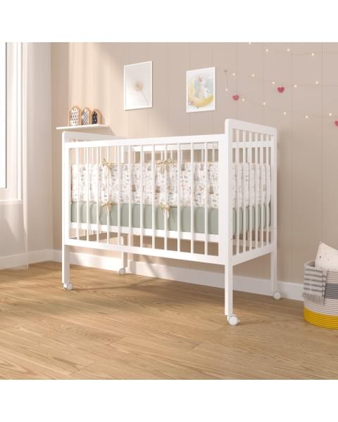 Кровать детская Pituso TINY (лайт) автостенка/колесо Белая аляска